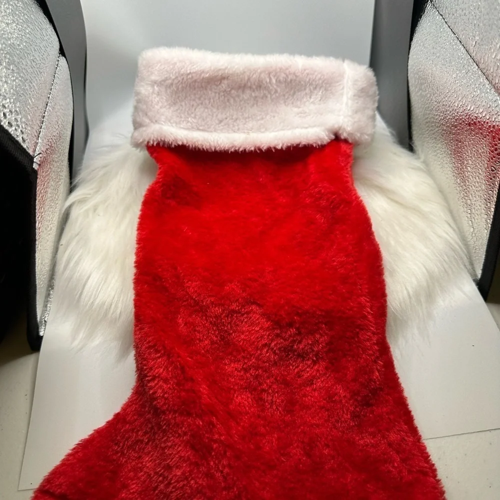 🩷5/$10 Red Faux Fur Christmas Stocking
